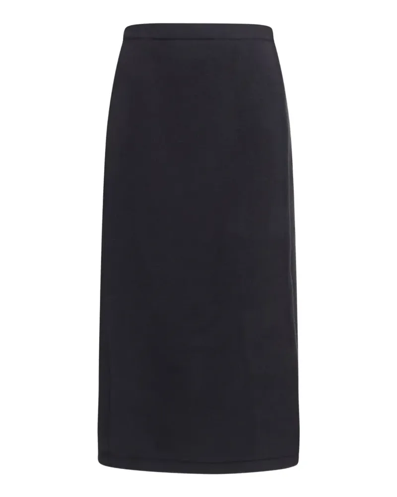 Rier fleece wool wrap midi skirt - Schwarz Schwarz