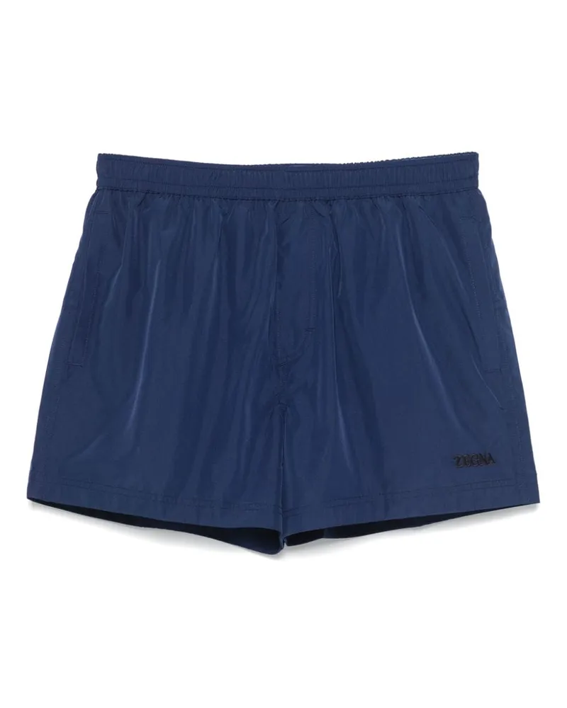 Ermenegildo Zegna Badeshorts mit Logo-Stickerei - Blau Blau