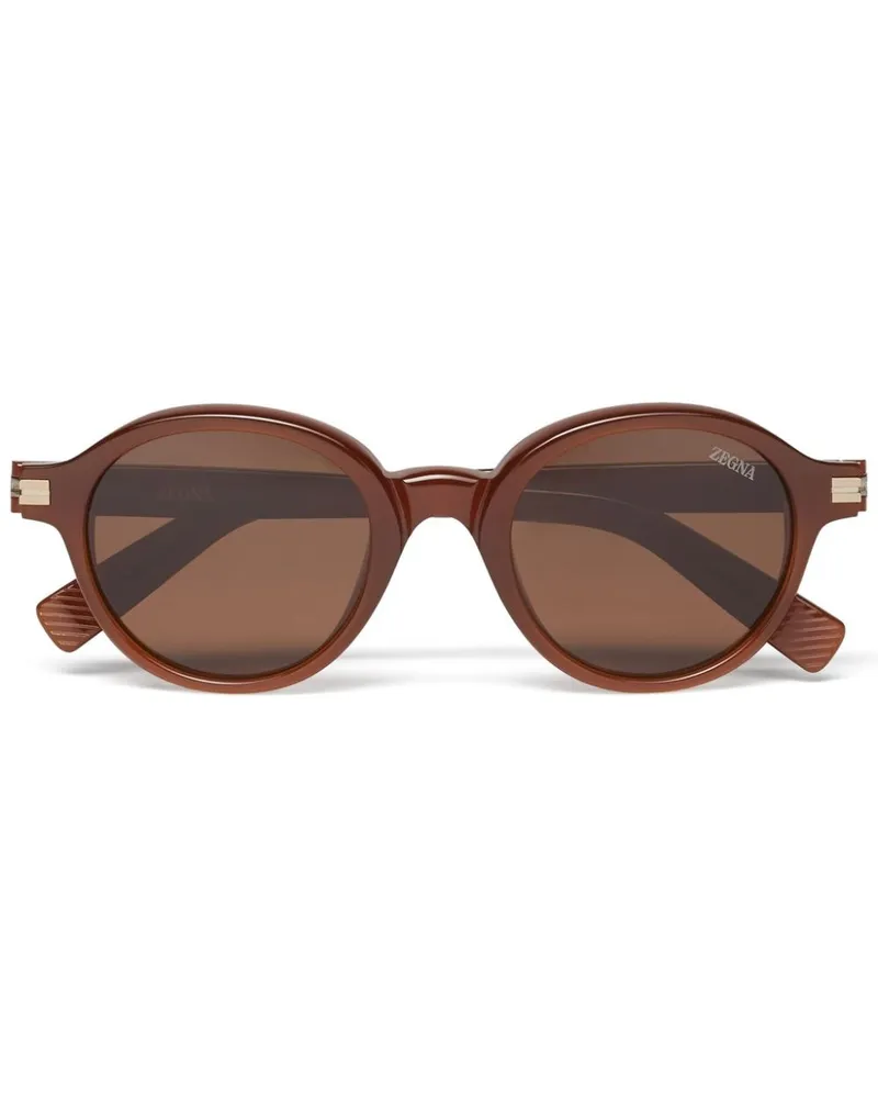 Ermenegildo Zegna Milky Foliage Sonnenbrille - Braun Braun