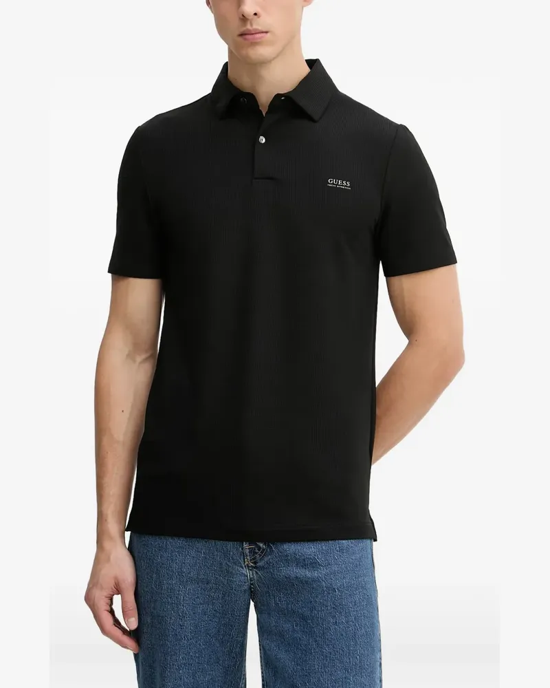 Guess logo-print polo shirt - Schwarz Schwarz
