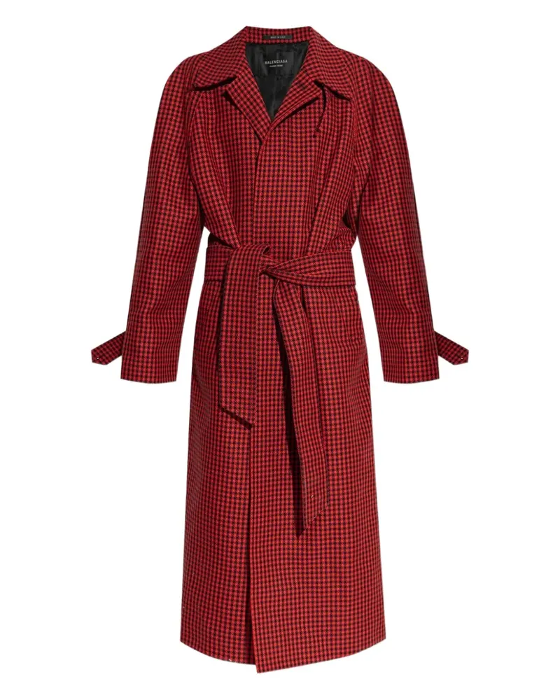 Balenciaga Mantel mit Hahnentrittmuster - Rot Rot
