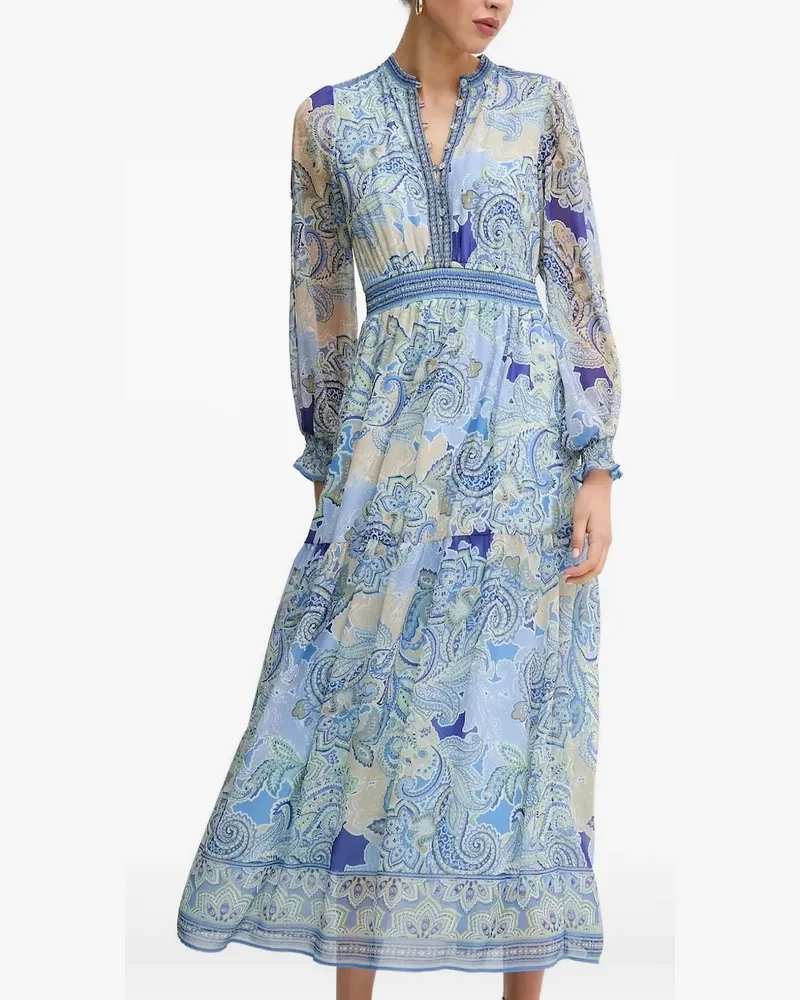 Hale Bob Geknöpftes Midikleid mit Print - Blau Blau