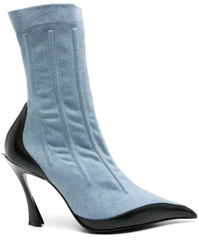 Thierry Mugler Zweifarbige Stiefeletten 95mm - Blau Blau