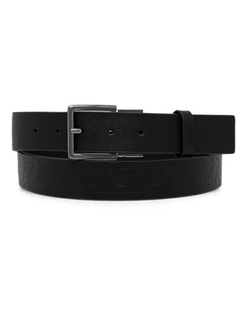 Armani Exchange Wendbarer Gürtel mit Logo-Prägung - Schwarz Schwarz