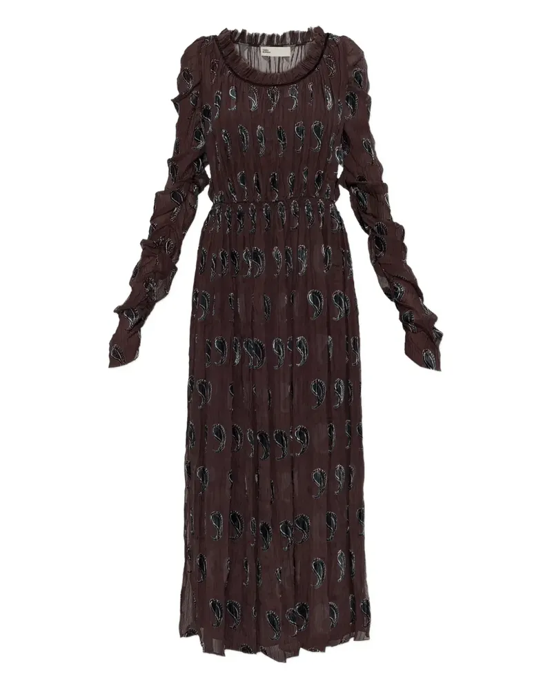 Tory Burch paisley-print midi dress - Braun Braun