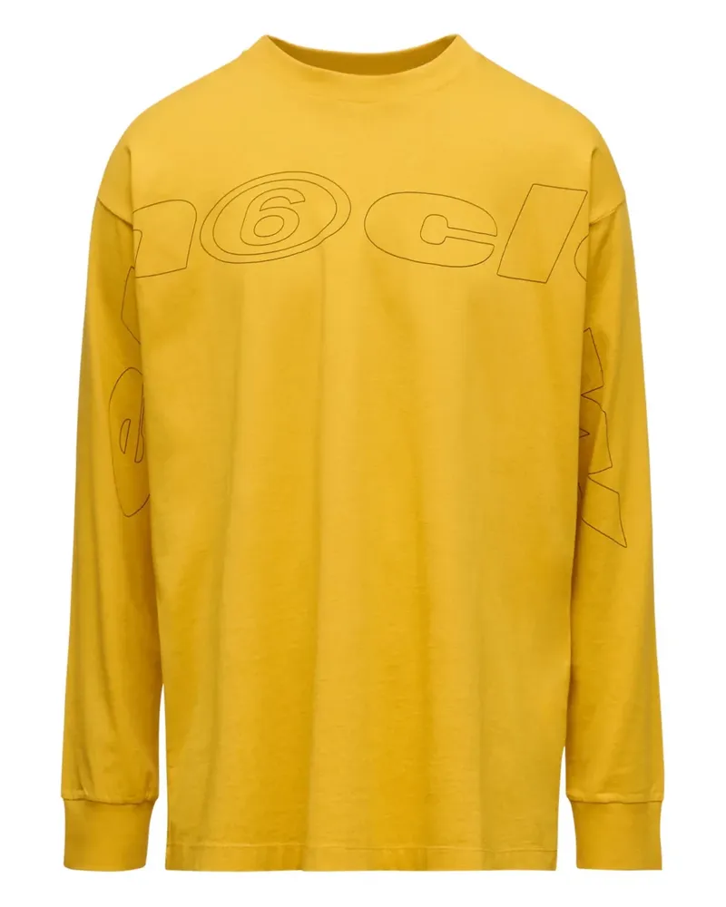 Maison Margiela Langarmshirt mit grafischem Print - Gelb Gelb