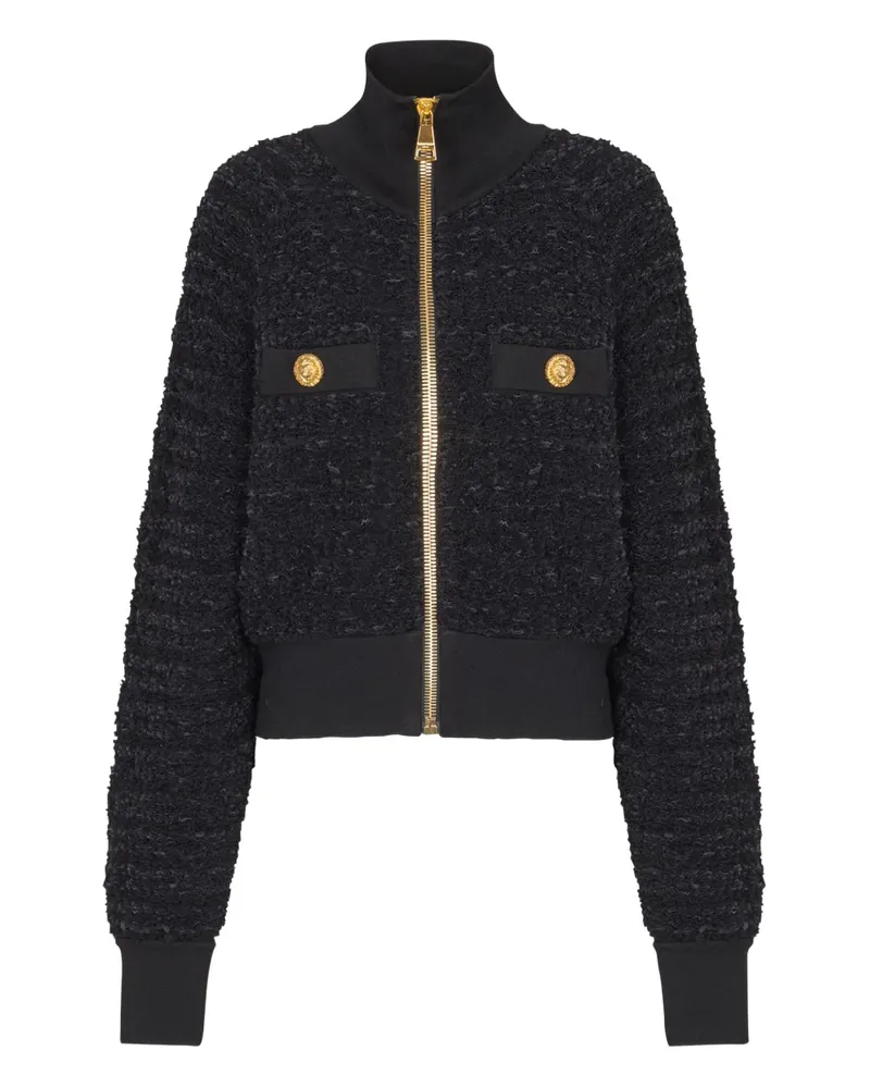 Balmain Bomberjacke aus Tweed - Schwarz Schwarz