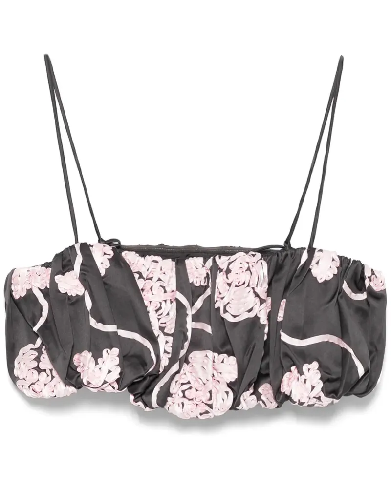 ROTATE Birger Christensen Cropped-Ballontop - Grau Grau