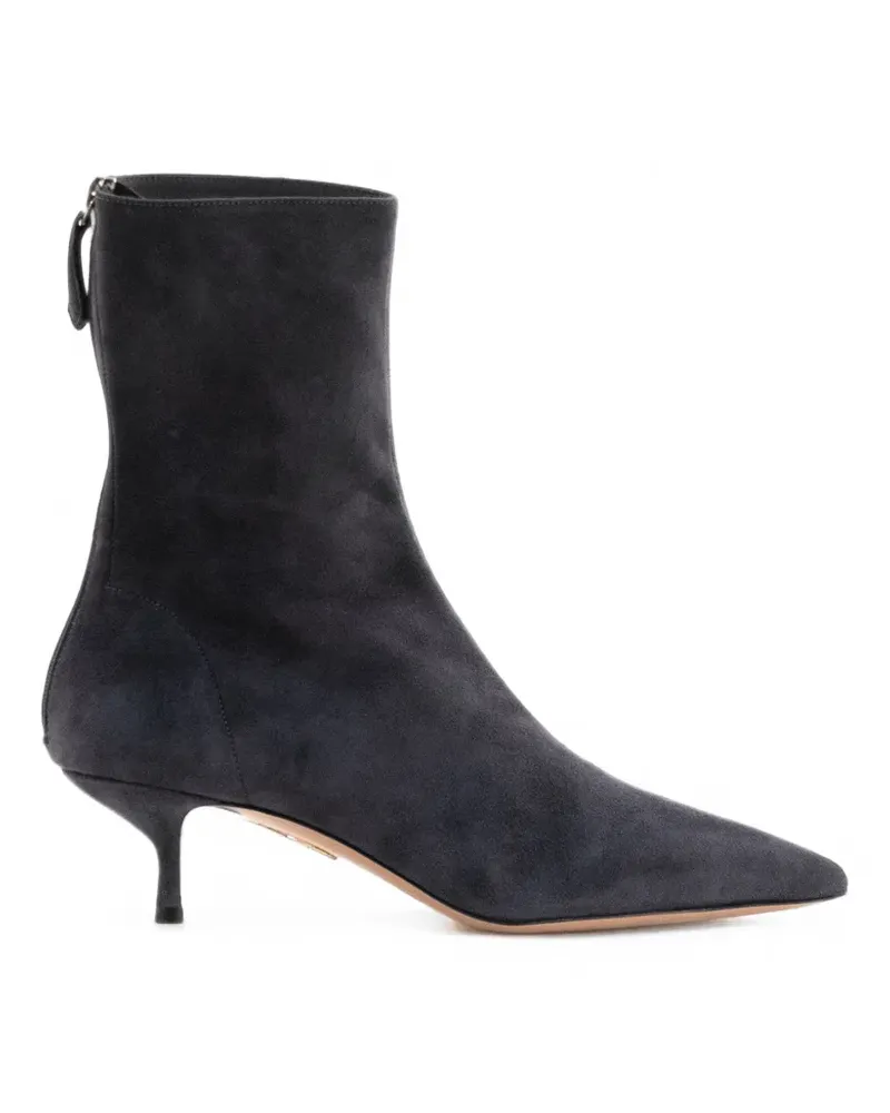 Aquazzura Wildlederstiefel mit spitzer Kappe - Grau Grau