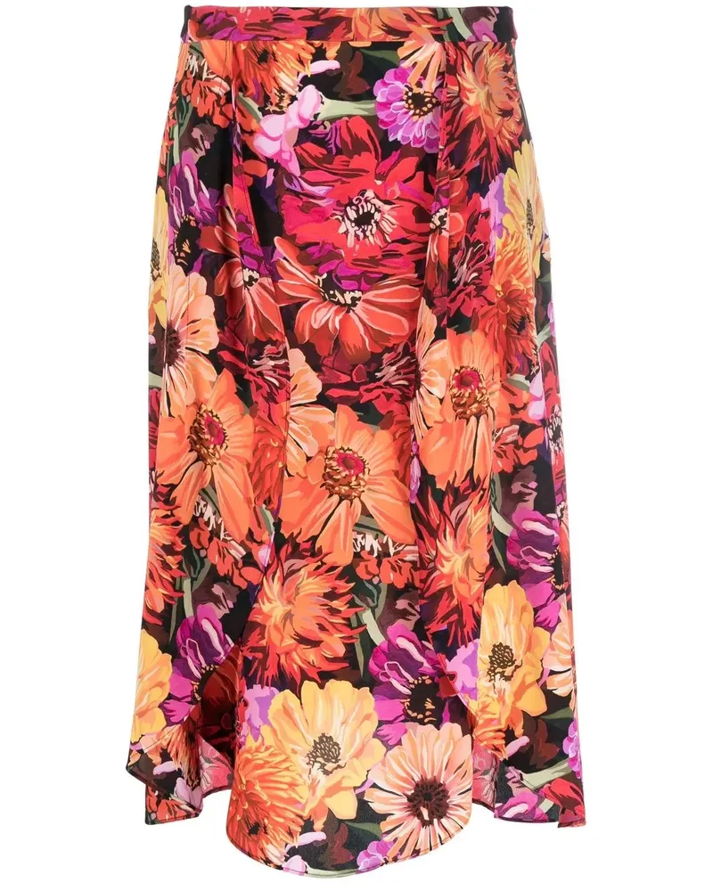 Stella McCartney Midirock mit Blumen-Print - Rot Rot