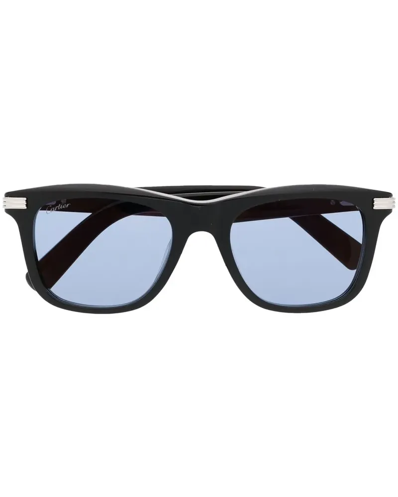 Cartier Sonnenbrille mit eckigem Gestell - Schwarz Schwarz