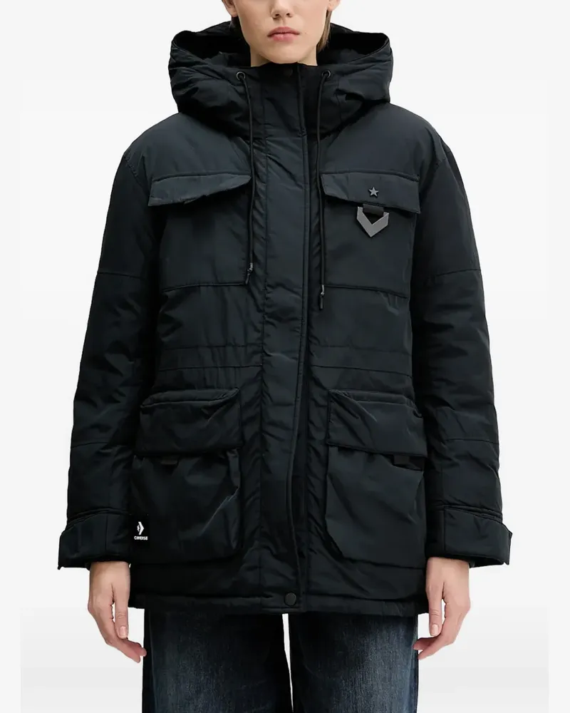 Converse Kapuzenjacke mit Patch - Schwarz Schwarz