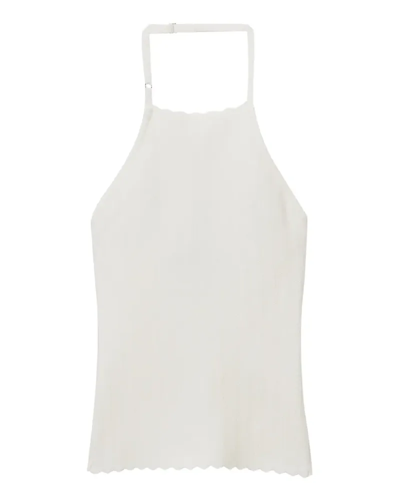 Jacquemus Neckholder-Top mit Wellensaum - Weiß Weiß