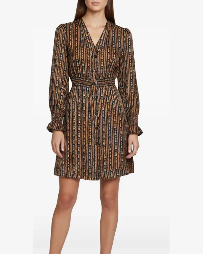 Sandro Karma Minikleid mit Blumenmuster - Schwarz Schwarz