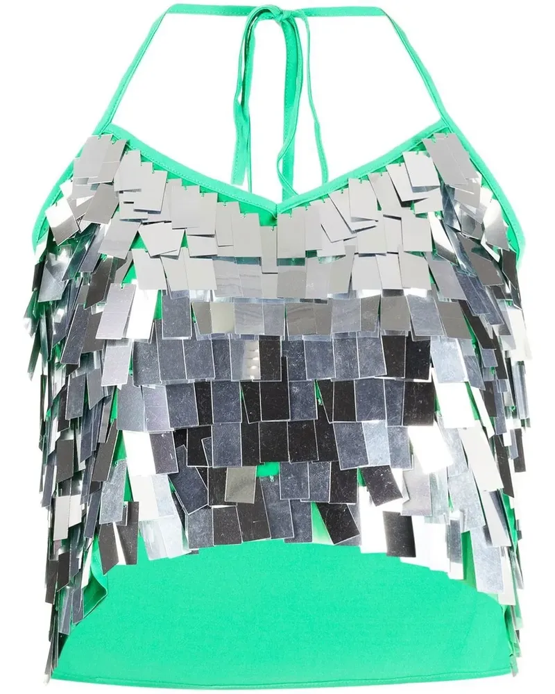 Simon Miller Cropped-Oberteil mit Pailletten - Silber Silber