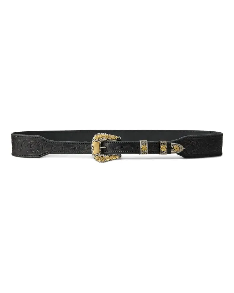 Ralph Lauren Gürtel mit Schnalle in Blumenform - Schwarz Schwarz