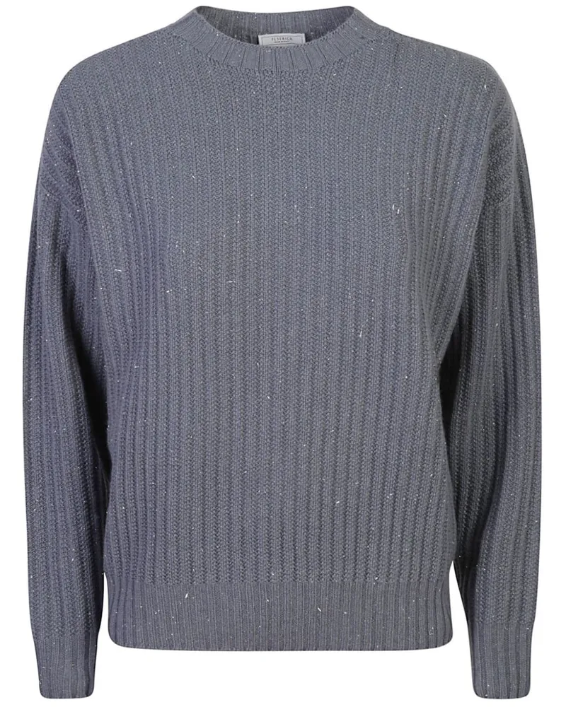 Peserico Gerippter Strickpullover - Grau Grau
