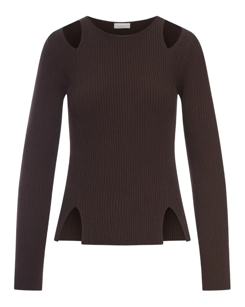 Roberto Collina ribbed cut-out sweater - Braun Braun