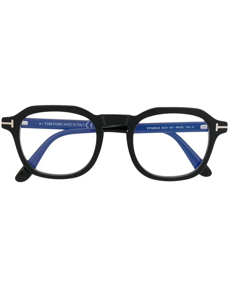 Tom Ford Brille mit rundem Gestell - Schwarz Schwarz