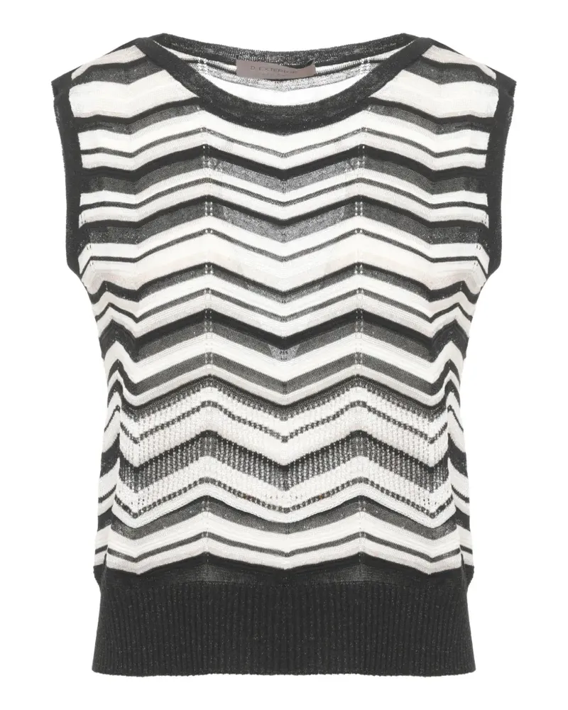 D.EXTERIOR chevron-knit sleeveless top - Schwarz Schwarz