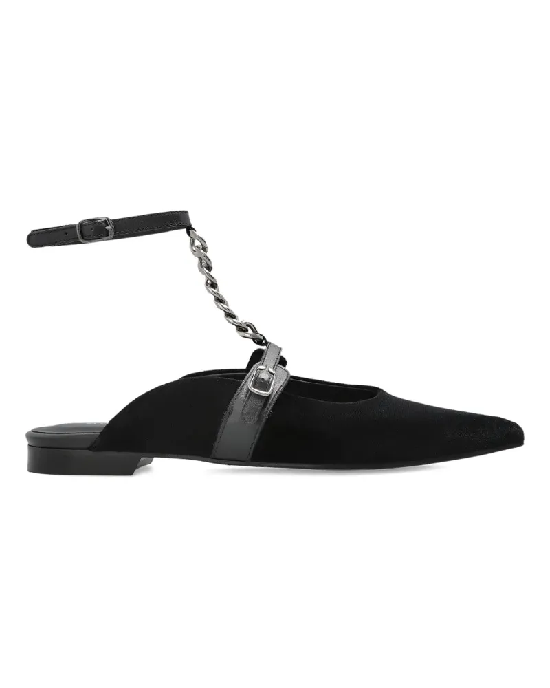 MUNTHE Mules mit Zierkette - Schwarz Schwarz