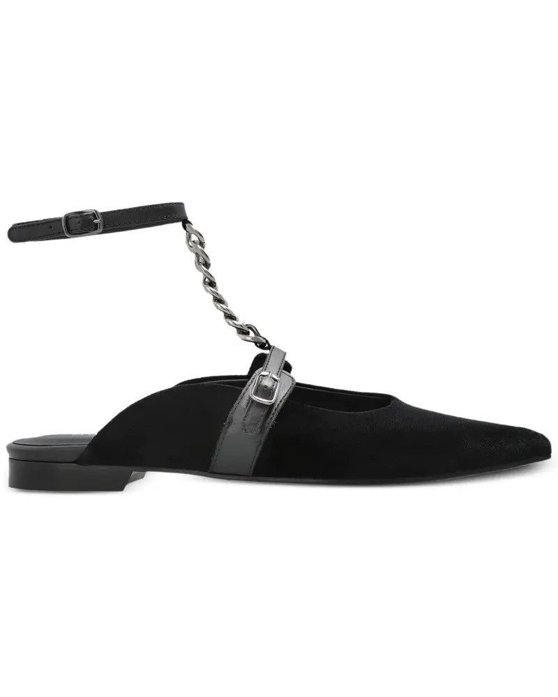 MUNTHE Mules mit Zierkette - Schwarz Schwarz