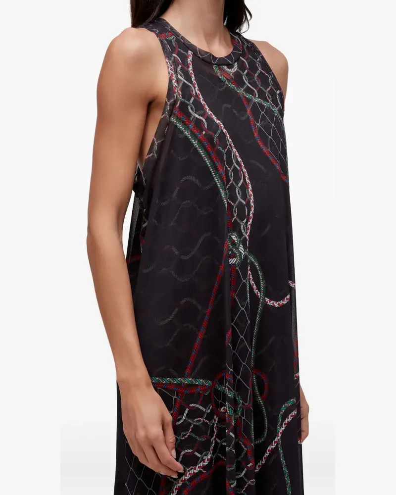Osklen Maxikleid mit Print - Schwarz Schwarz