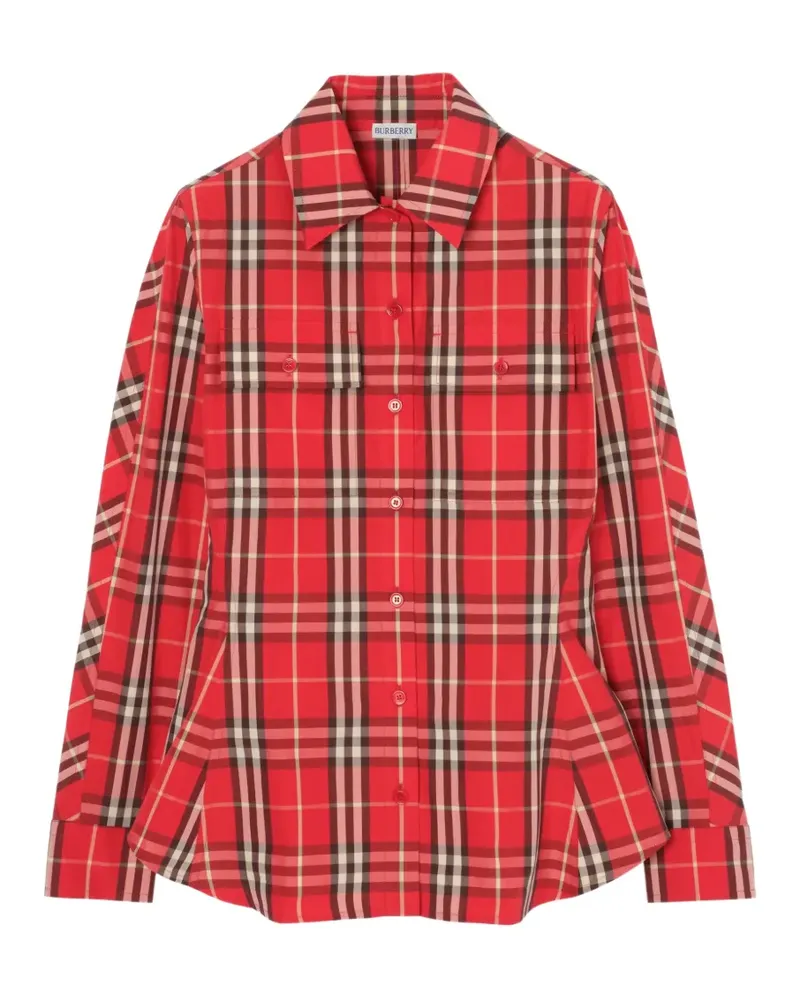 Burberry Schmales Hemd mit Karo - Rot Rot