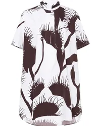 Ferragamo Mini-Kaftan mit Venus-Print Weiß