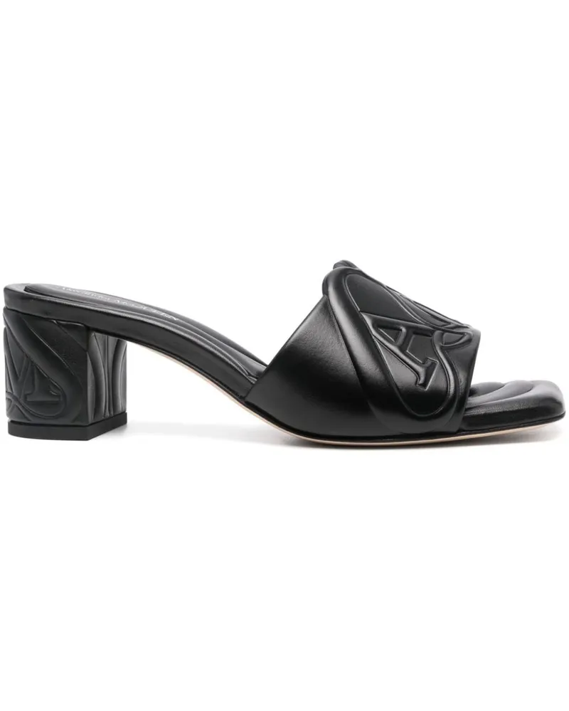 Alexander McQueen Seal Mules 65mm - Schwarz Schwarz