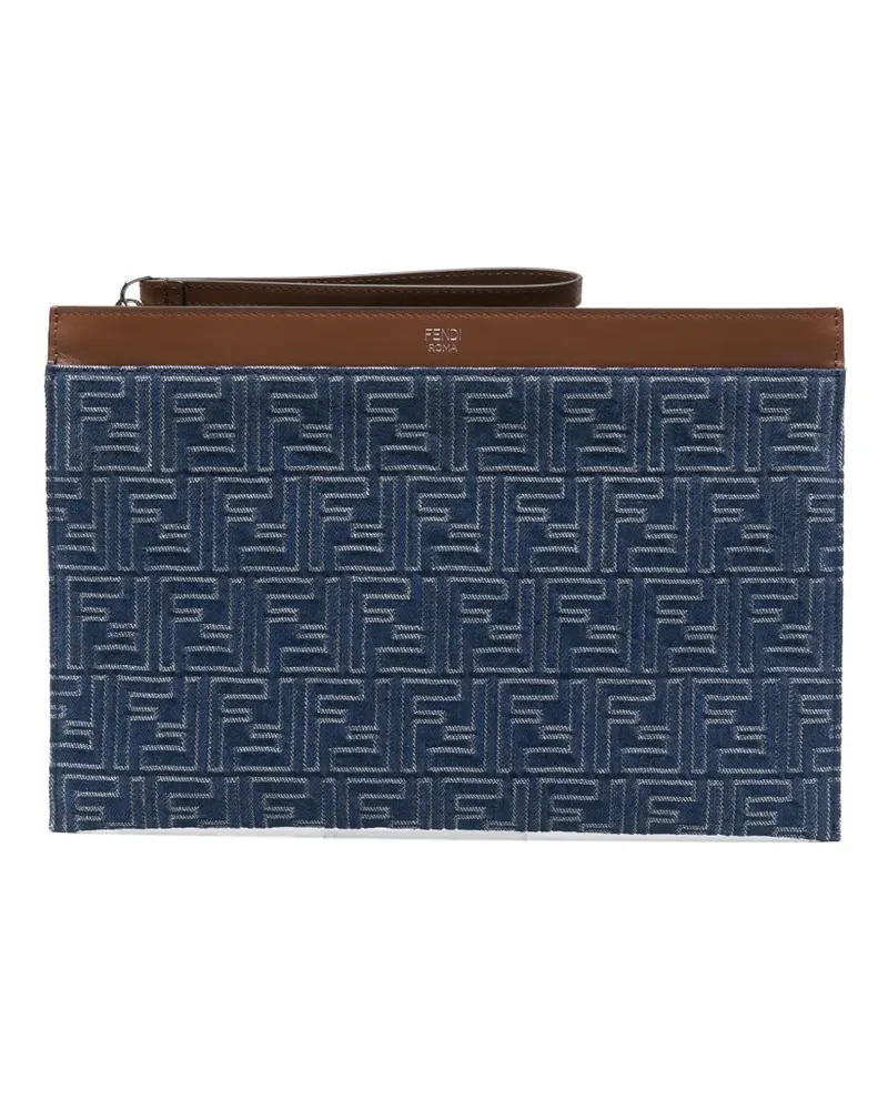 Fendi Clutch mit Monogramm - Blau Blau