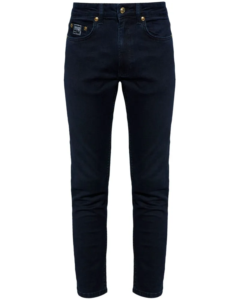 Versace Jeans Straight-Leg-Jeans mit Logo-Patch - Blau Blau