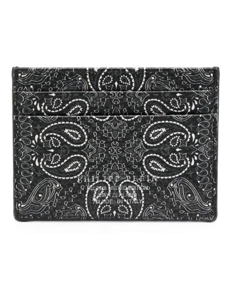 Philipp Plein Kartenetui mit Logo-Print - Schwarz Schwarz