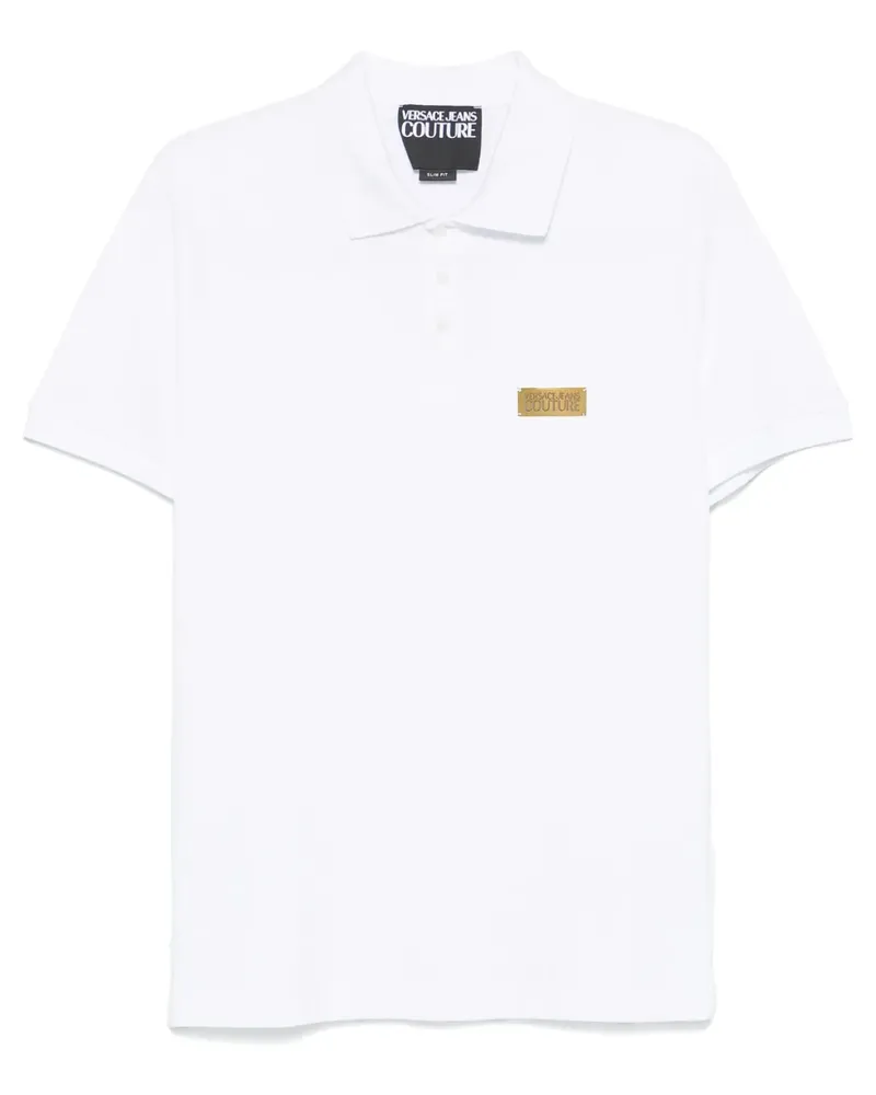Versace Jeans Poloshirt mit Logo-Schild - Weiß Weiß