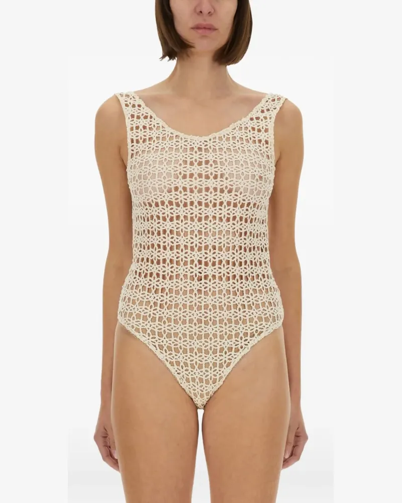 ALYSI macramé bodysuit - Nude Nude