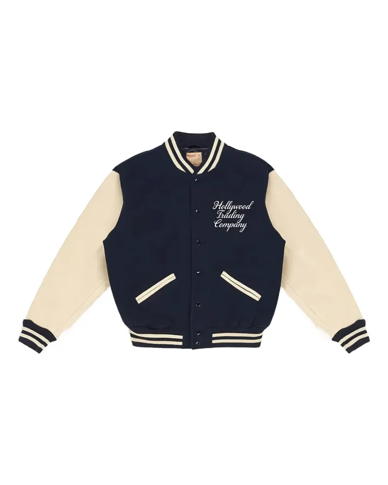 HTC Hollywood Trading Company College logo-embroidered varsity jacket - Blau Blau
