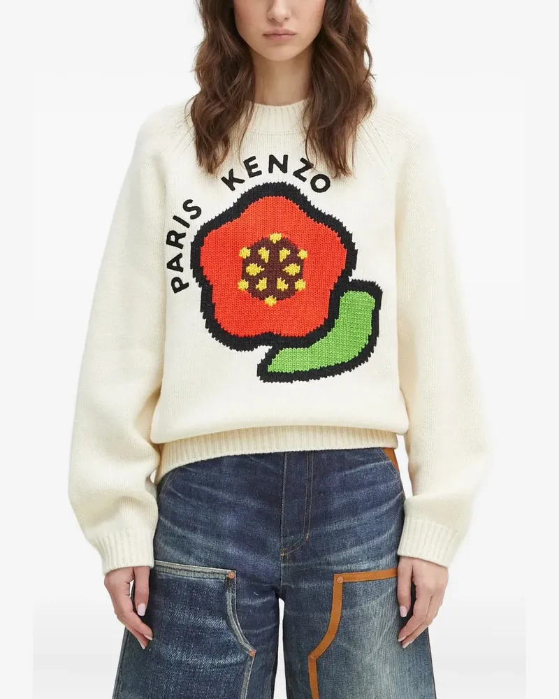 Kenzo Pop Pullover mit Blumenapplikation - Weiß Weiß