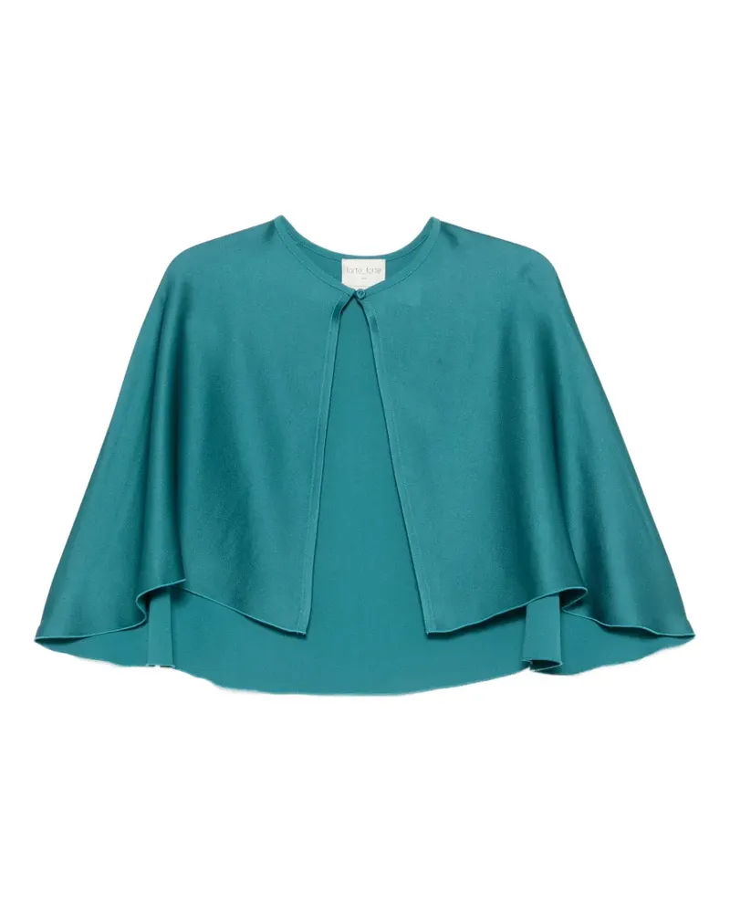 forte_forte Cape-Oberteil mit Satin-Finish - Blau Blau