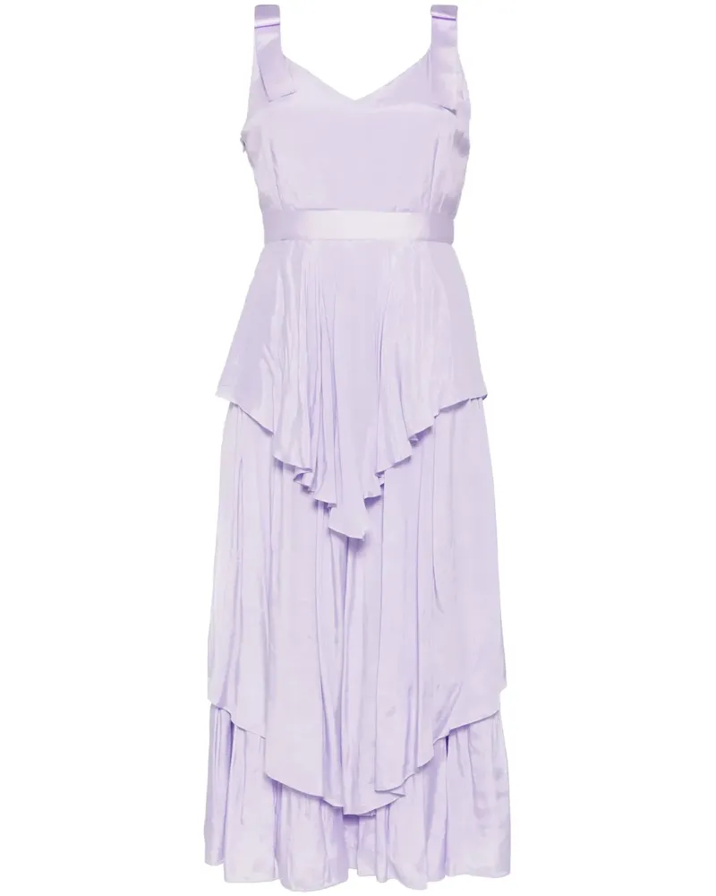 Saiid Kobeisy Gestuftes Popeline-Midikleid - Violett Violett