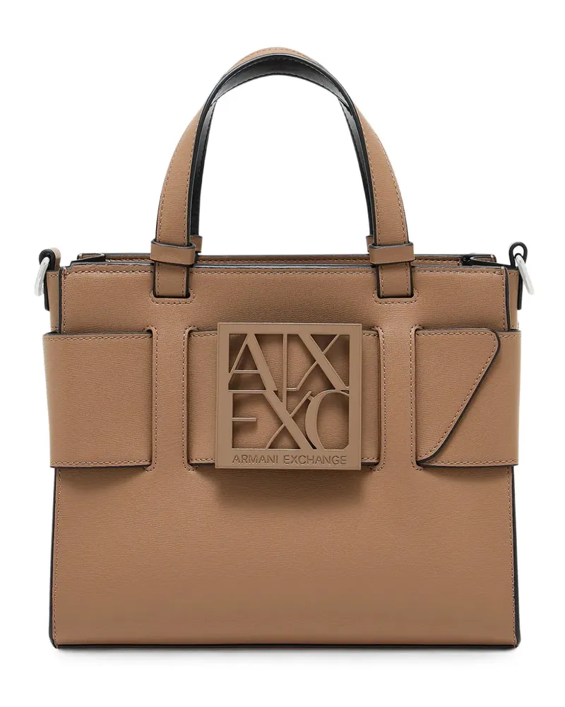 Armani Exchange Shopper mit Logo-Schild - Nude Nude