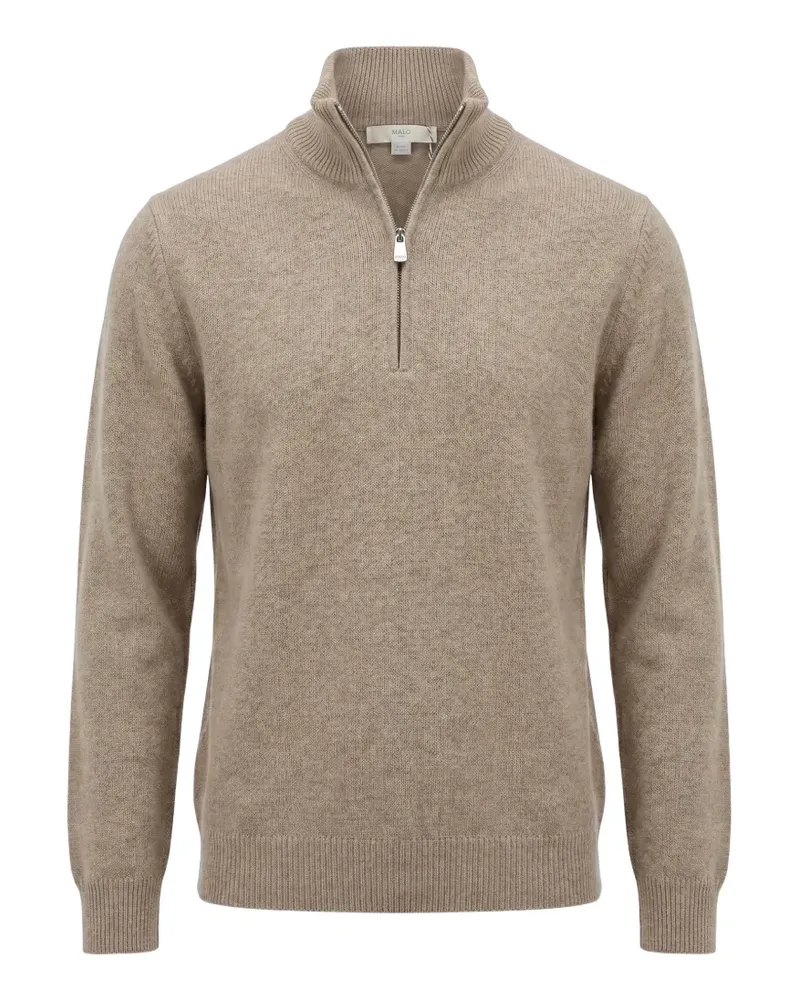 Malo half-zip cashmere sweater - Nude Nude