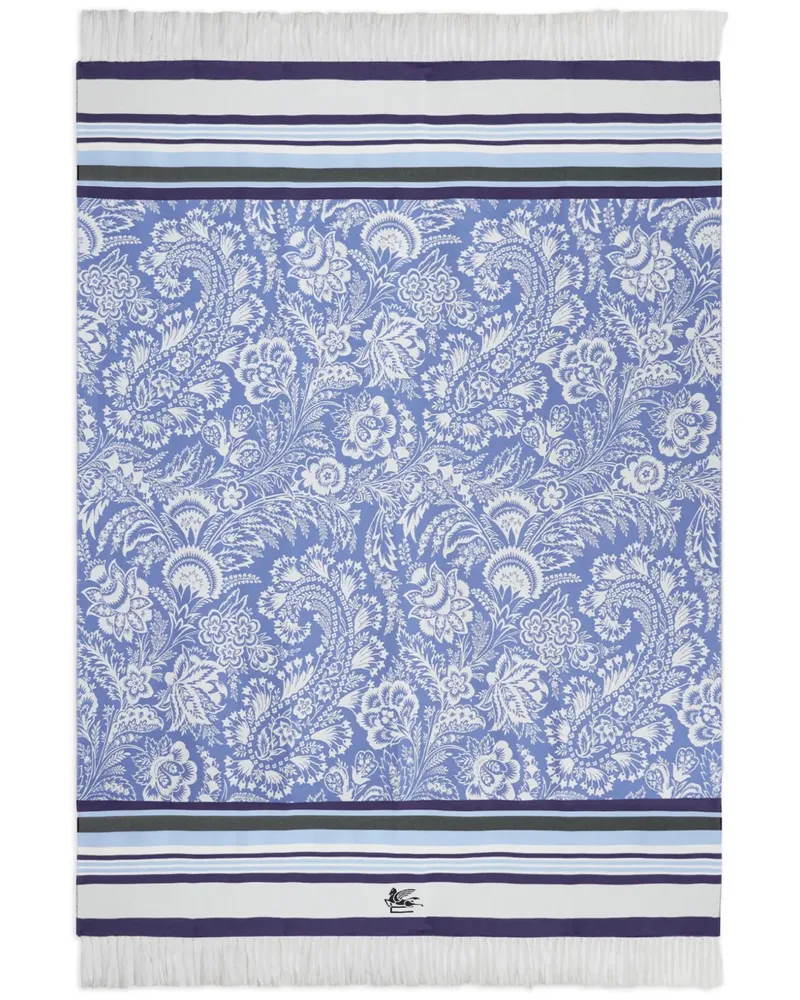 Etro Badetuch mit Paisleymuster - Blau Blau