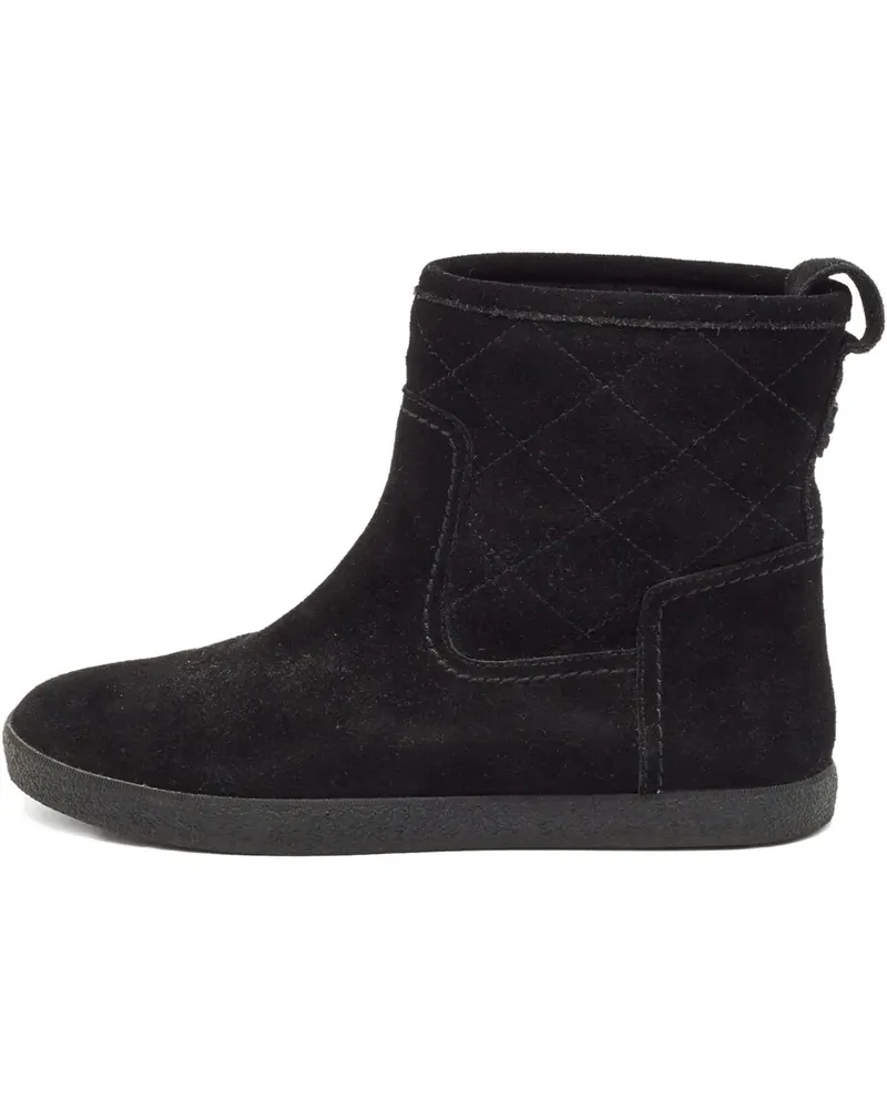 Tory Burch Gesteppte Stiefel aus Wildleder - Schwarz Schwarz