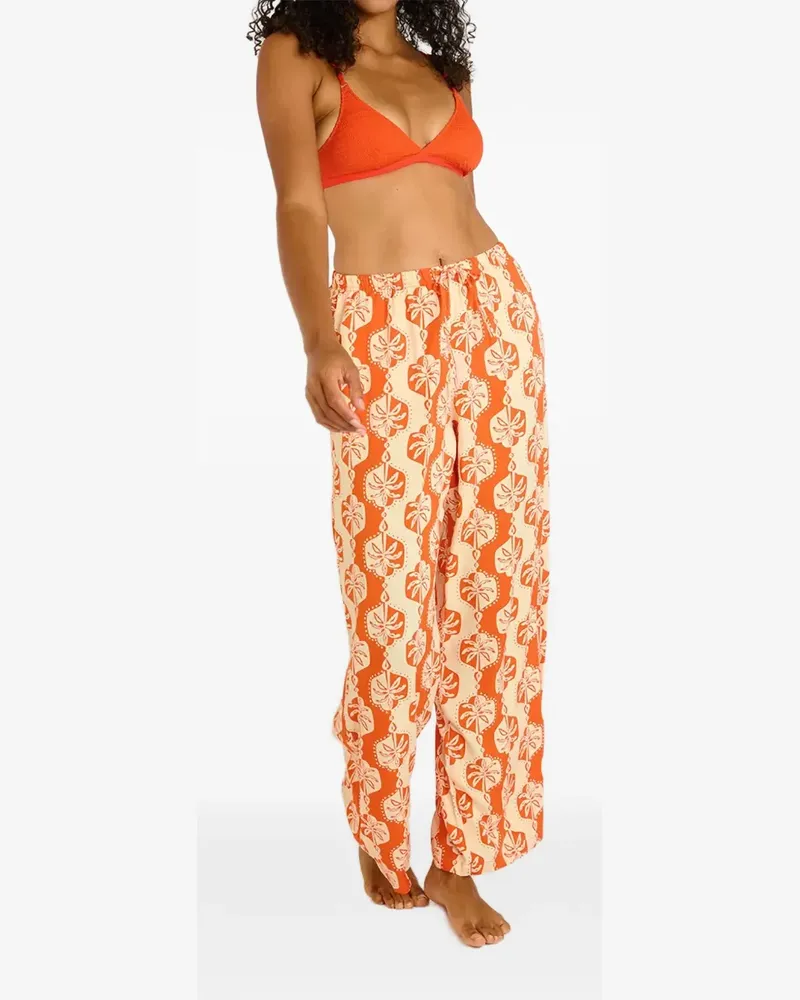 Banana Moon Okeah Sarong Hose mit tropischem Print - Orange Orange