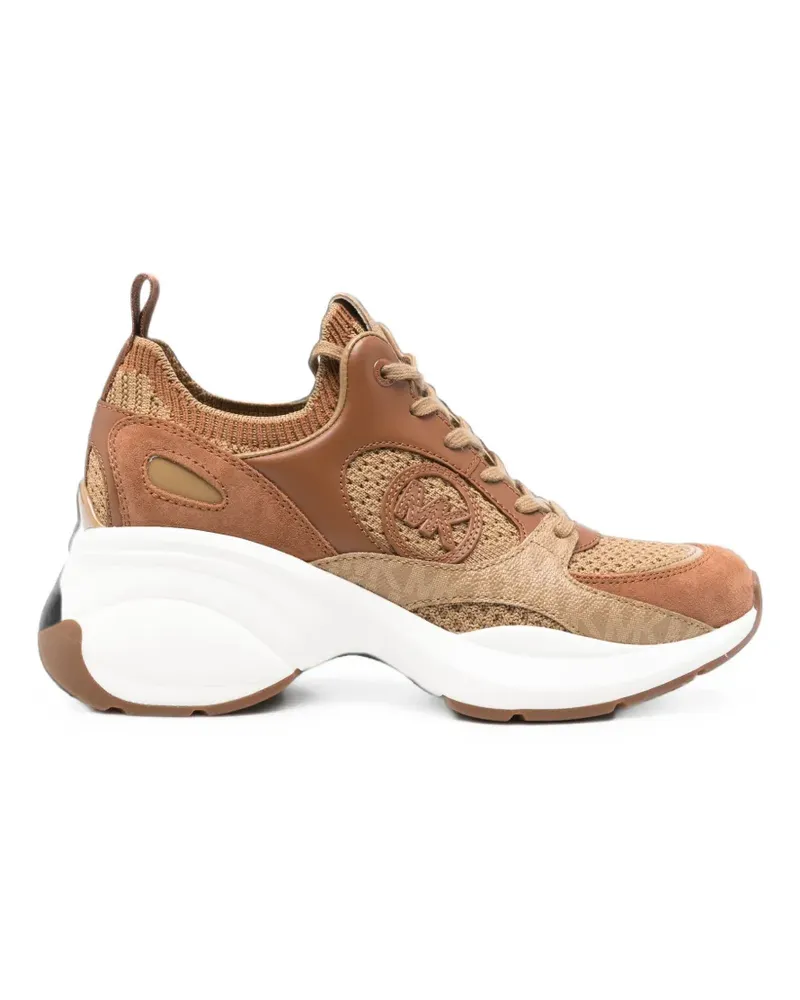 Michael Kors logo-patch chunky-sole sneakers - Braun Braun