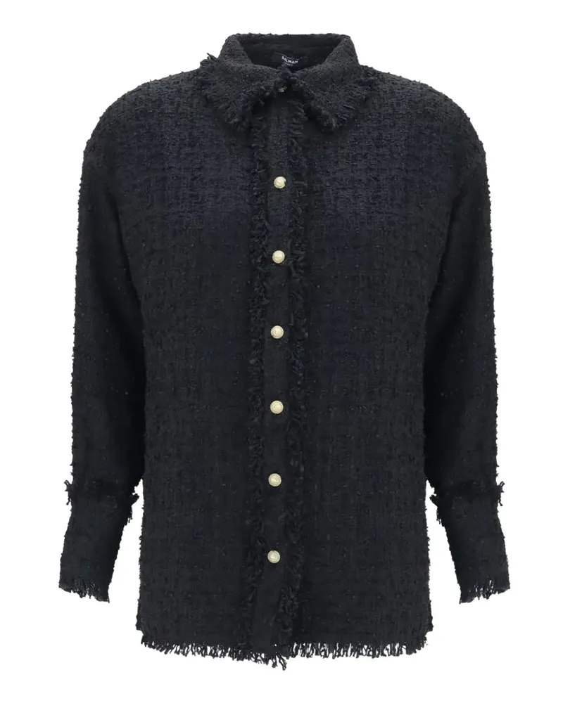 Balmain fringed tweed jacket - Schwarz Schwarz
