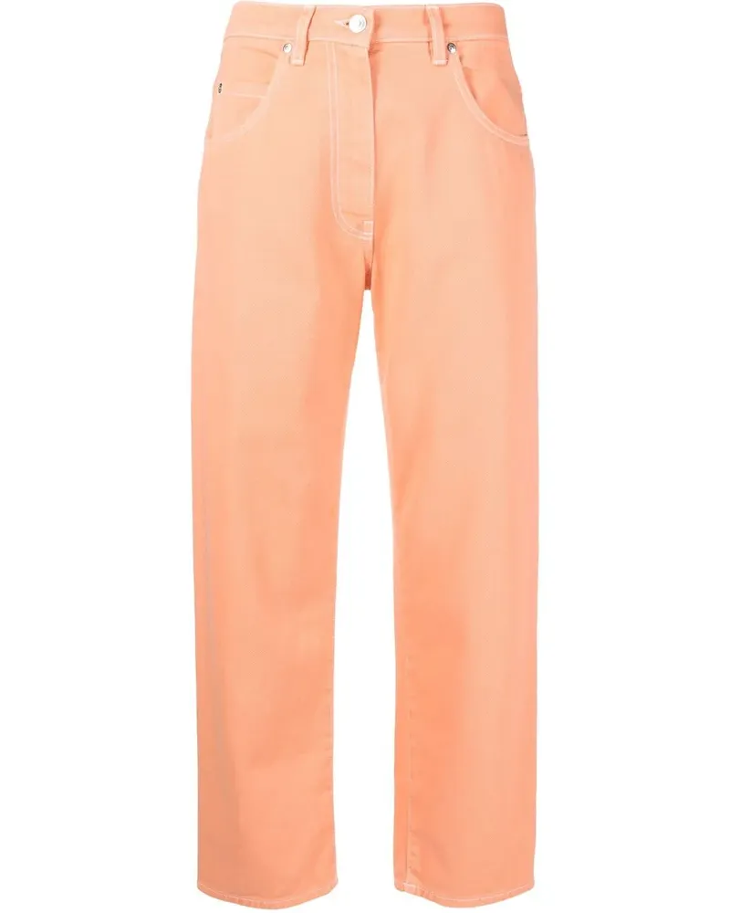 MSGM Gerade Cropped-Jeans - Orange Orange