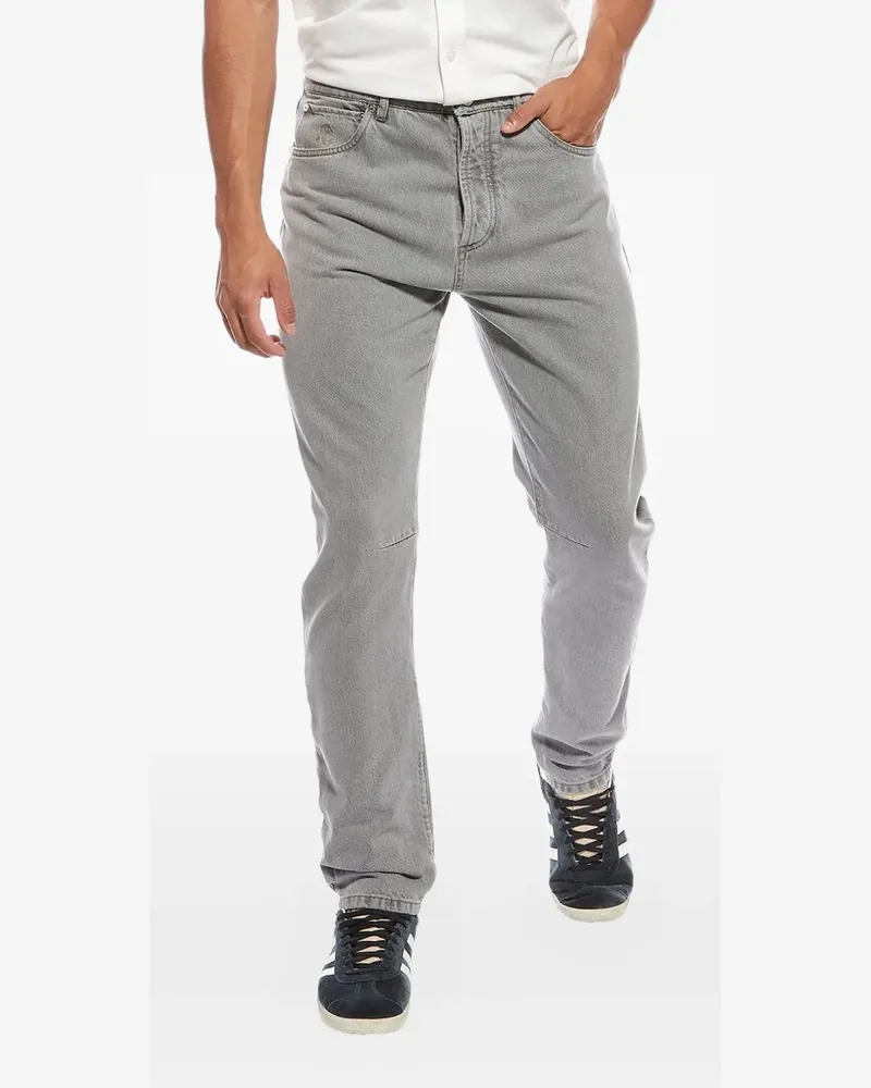 Brunello Cucinelli logo-patch jeans - Grau Grau