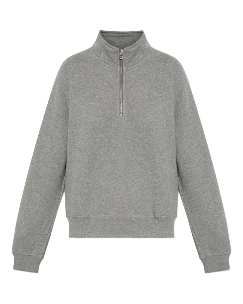 By Malene Birger Lipa Sweatshirt mit kurzem Reißverschluss - Grau Grau