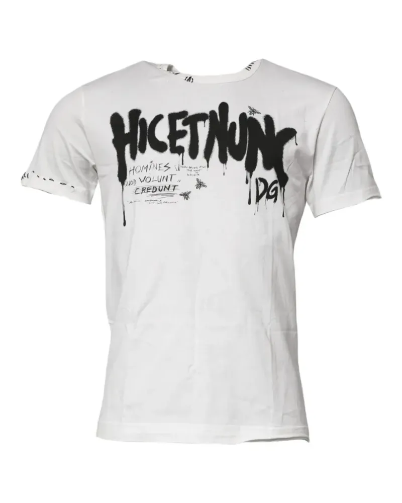 Dolce & Gabbana T-Shirt mit Graffiti-Print - Weiß Weiß